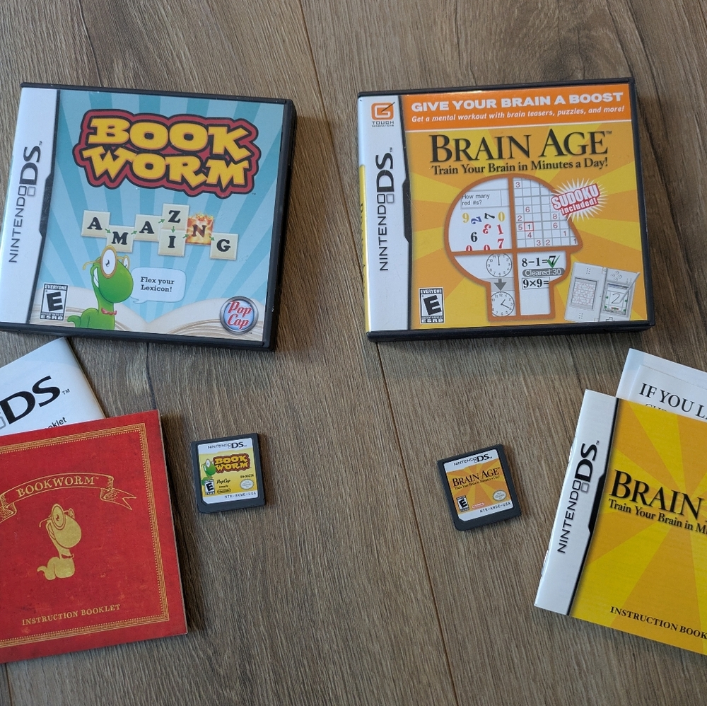 Nintendo DS Brain Age and Bookworm Games